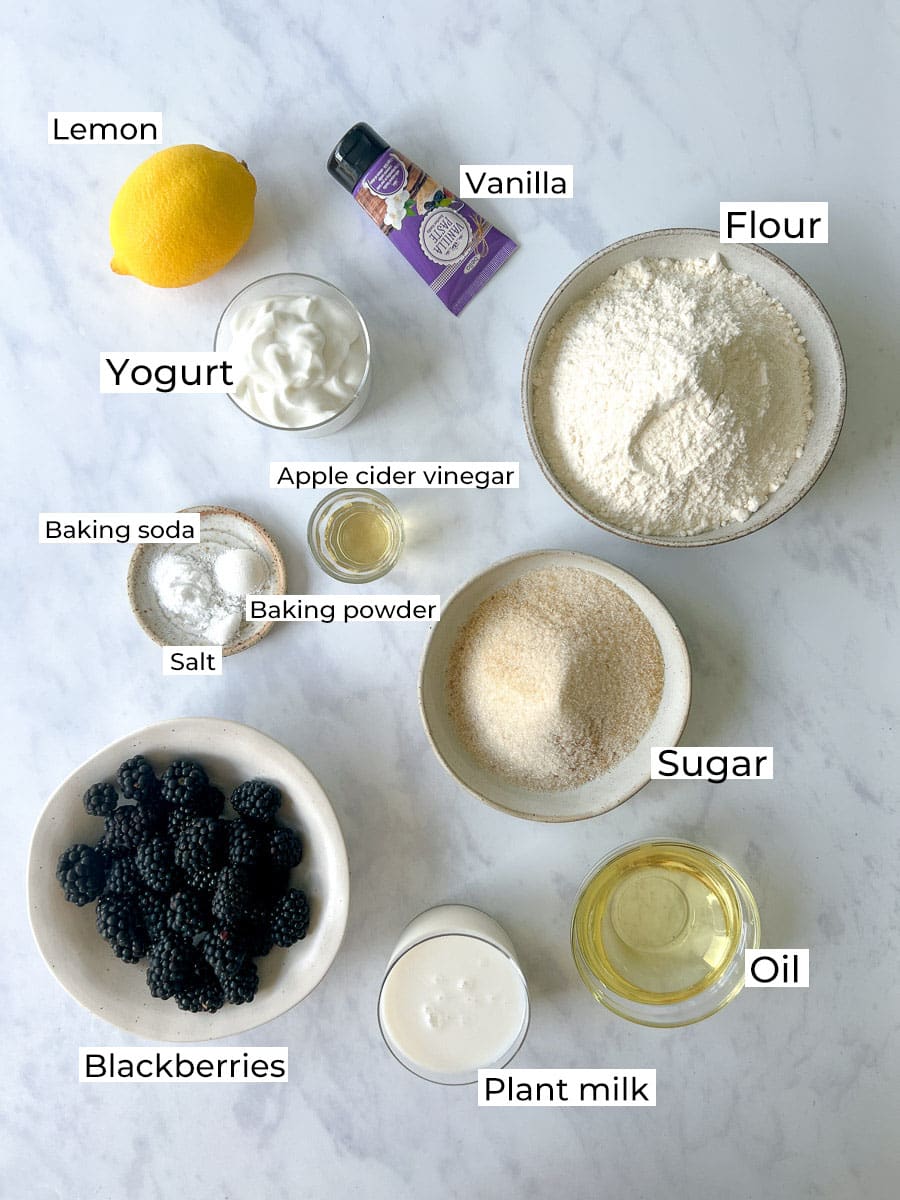 Easy Blackberry Yogurt Cake Ingredients