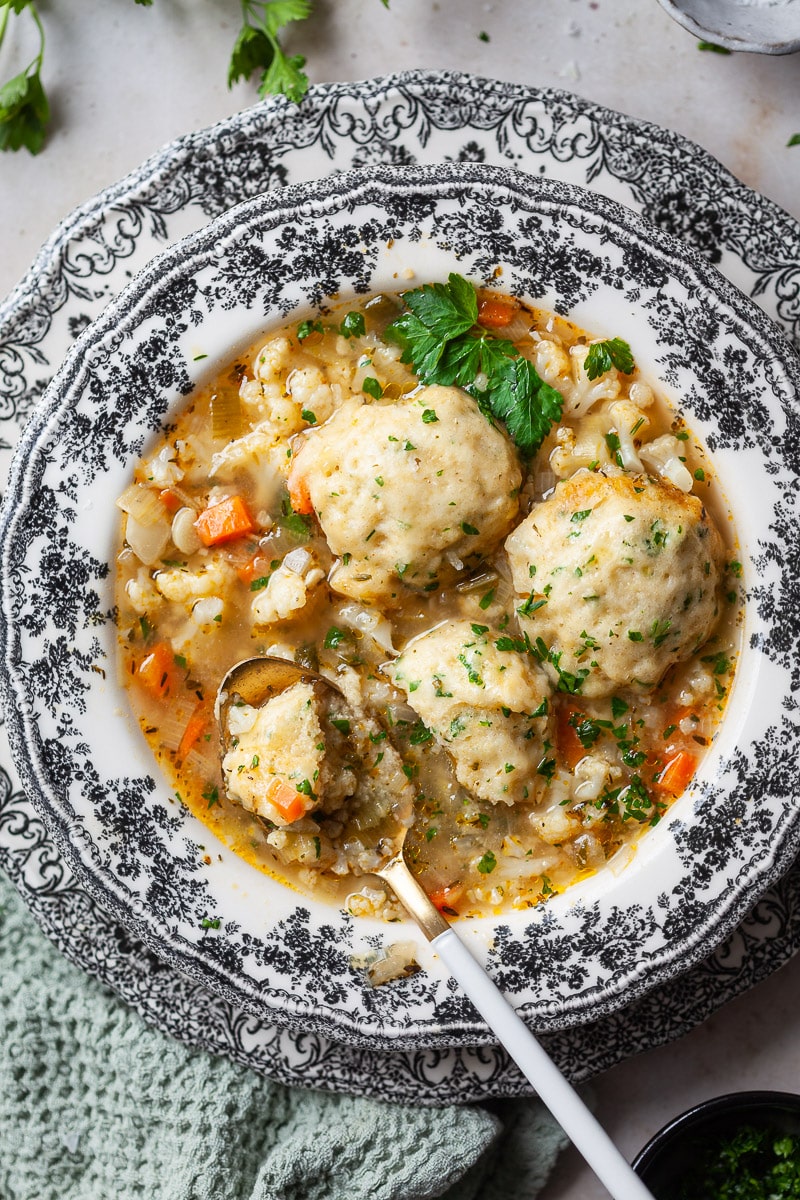 Cauliflower Soup with Dumplings