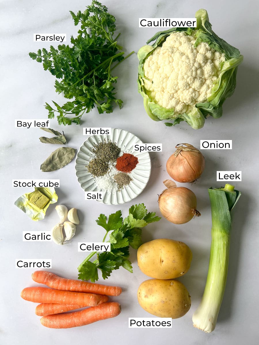 Cauliflower Soup with Dumplings Ingredients