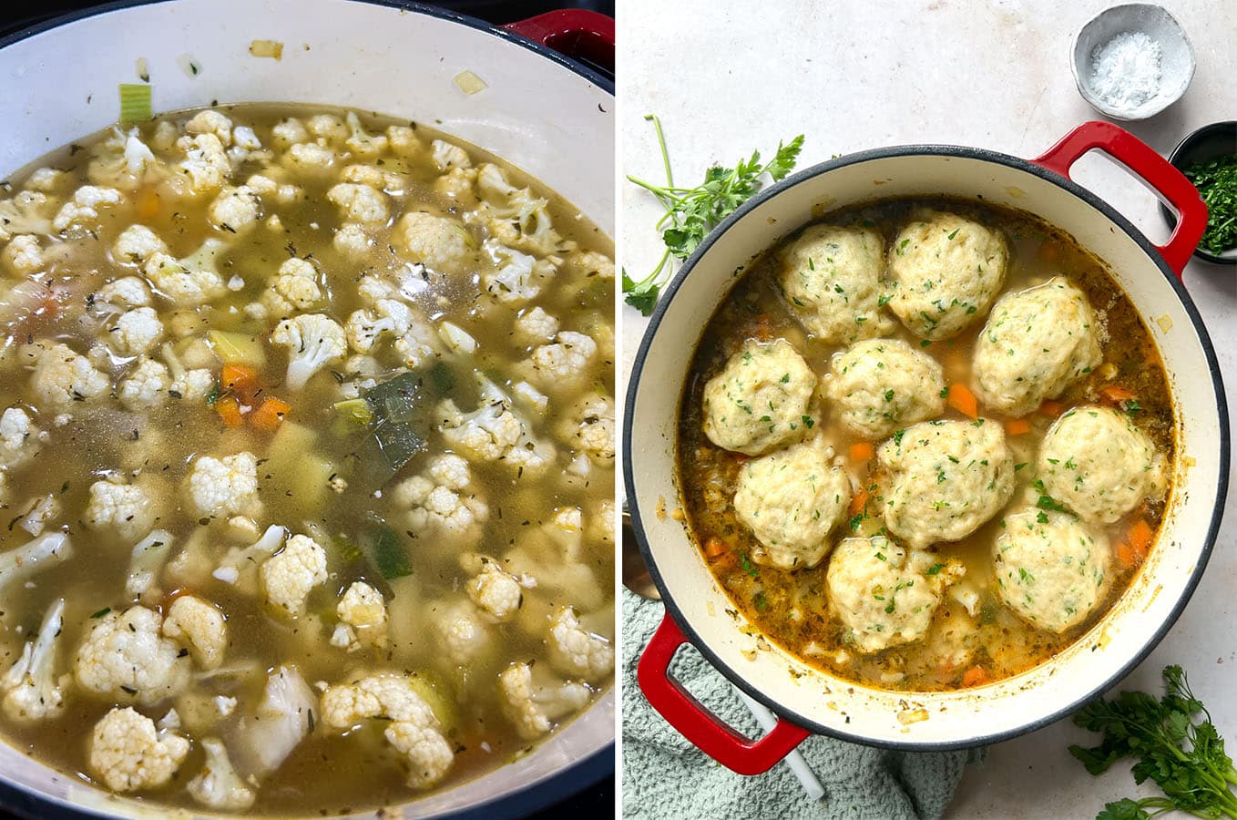 How to make Cauliflower Soup with Dumplings