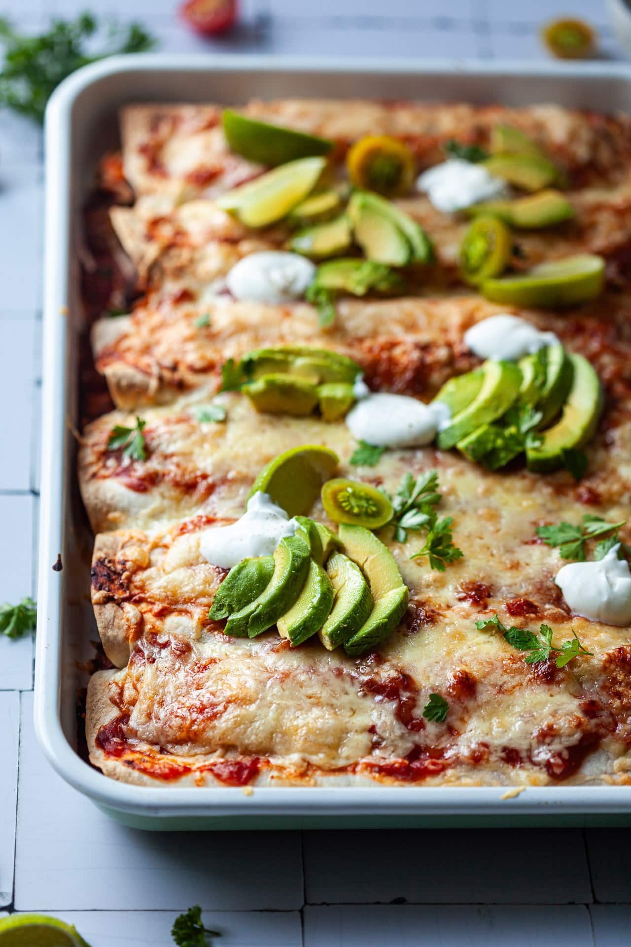 Black Bean Sweet Potato Enchiladas