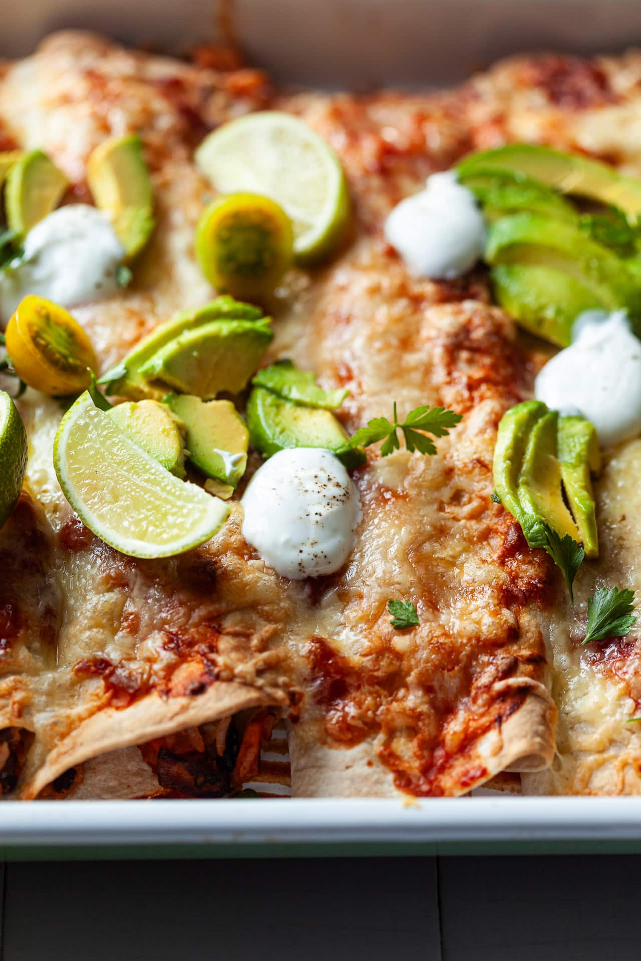 Black Bean Sweet Potato Enchiladas