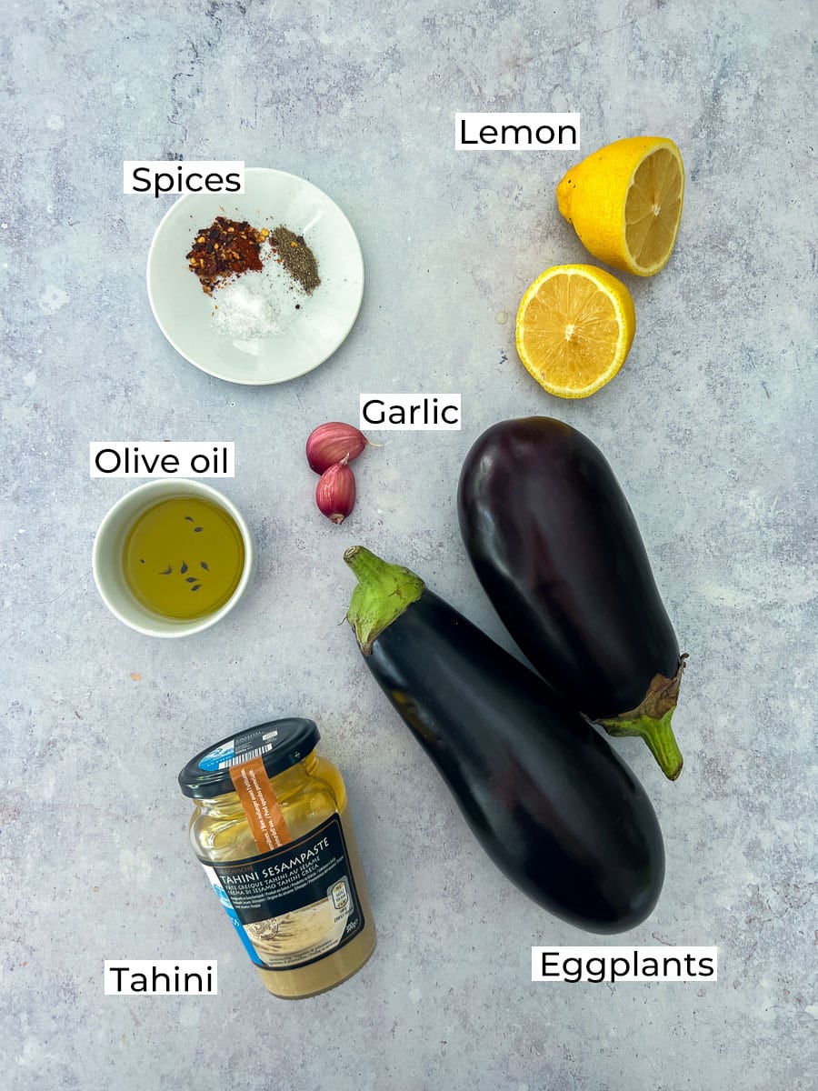 Baba Ganoush Eggplant Dip Ingredients